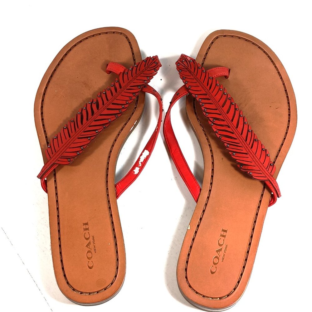 Coach Red Feather Sandals